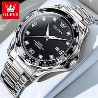 OLEVS Men Quartz Watch Sports Business Wristwatch Luminous Calendar Waterproof World Time Stainless Steel Strap Watch Lightinthebox - thumbnail