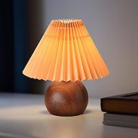 Cute Small Pleated Lamp Modern Bedside Table/desk Lamp Beige Lampshade Metal Base Suitable for Bedrooms Home Offices Living Rooms Children's Dormitories with E27 Light Bulb and Switch Plug Lightinthebox