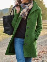 Ladies Casual Retro Woolen Coat - thumbnail