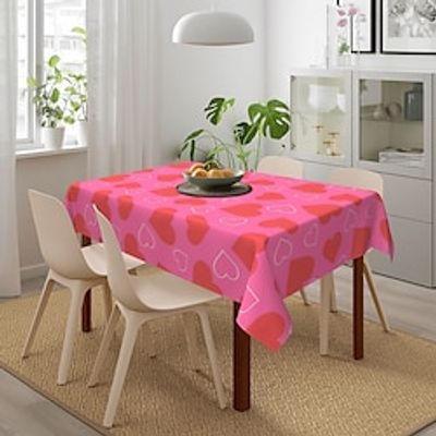 Valentine's Day Table Cloth Cross Border Red Love Wedding Anniversary Decoration Supplies Waterproof Party Table Cloth Lightinthebox