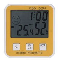 Large Digital LCD Indoor Temperature Humidity Meter Thermometer Hygrometer Clock