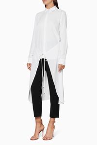 White Apron Wrap Shirt