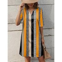 Women's Casual Dress Graphic Print V Neck Mini Dress Half Sleeve Summer Lightinthebox - thumbnail