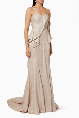 Metallic Panelled Gown Metallic Panelled Gown