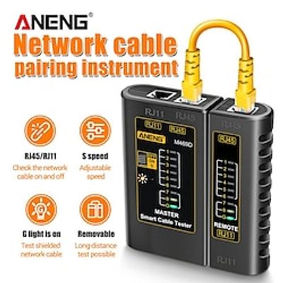 M469D Cable Lan Tester Network Cable Tester RJ45 RJ11 RJ12 CAT5 UTP LAN Cable Tester Networking Tool Network Repair miniinthebox