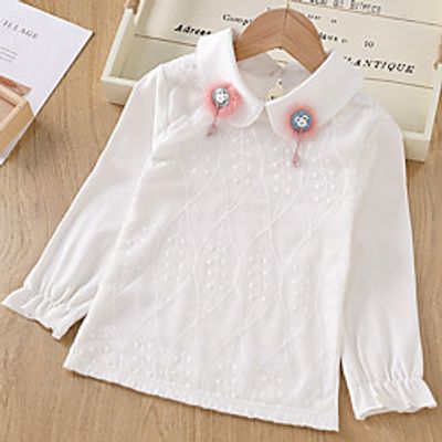 [3y-11y]big girl's long-sleeved cotton doll collar t-shirt Lightinthebox
