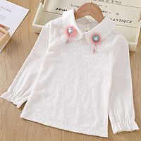 [3y-11y]big girl's long-sleeved cotton doll collar t-shirt Lightinthebox - thumbnail