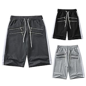 Men's Athletic Shorts Active Shorts Sweat Shorts Pocket Drawstring Solid Colored Comfort Wearable Knee Length Outdoor Daily Streetwear Casual Black Light Grey Micro-elastic Lightinthebox