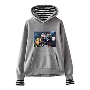 Inspired by Demon Slayer Agatsuma Zenitsu Hashibira Inosuke Kamado Tanjirou Hoodie Anime Cartoon Anime Front Pocket Graphic Hoodie For Men's Women's Unisex Adults' Hot Stamping 100% Polyester Casual Lightinthebox