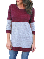 Casual Color Block Patchwork Long Sleeve Shirt