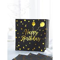 25 gold balloons/set Happy Birthday disposable napkins 1313-inch 2-layer yellow gold foil on black background elegant metal yellow gold foil dessert napkins suitable for dinner celebration party su Lightinthebox