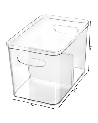 Inter Design Crisp Divided Bin 8 x 12 x8 Clear/Matte White
