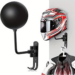 Motorcycle Helmet Rack Wall Mount 180 Degree Rotation Metal Bike Helmet Holder Mount Bicycle Helmet Display Hanger Stand Helmet Holder Helmet Hanger Lightinthebox