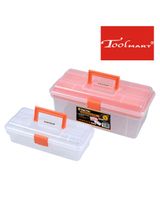 Tactix 2 piece Plastic Toolbox Set Transpare