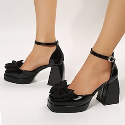 Women's Sandals Block Heel Sandals Daily Summer Chunky Heel Round Toe Minimalism Walking Shoes Faux Leather Buckle Solid Color Black miniinthebox