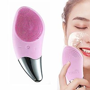 sonic facial cleansing brush,yimike ipx7 waterproof silicone face brush-3 in 1- face cleanser brush  beauty instrument  face massager,fit for all skin exfoliation,deep cleansing (pink) Lightinthebox