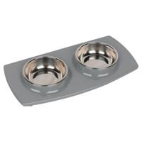 Pawsitiv Tile Dinner Set Bowls Medium - Grey