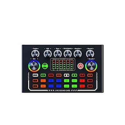 F009 Audio Mixer Live Sound Card and Audio Interface with DJ Mixer Effects and Voice Changer Podcast Production Studio Equipment Lightinthebox
