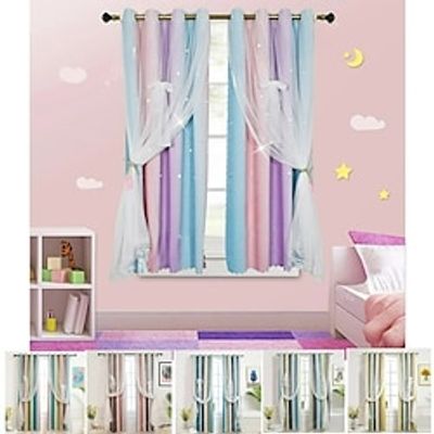 Pink Bedroom Blackout Curtains with Sheer Overlay, Room Darkening Thermal Curtains Double Layer Window Drapes for Living Room Decor, 1 Panel Lightinthebox Pink Bedroom Blackout Curtains with Sheer Overlay, Room Darkening Thermal Curtains Double Layer Window Drapes for Living Room Decor, 1 Panel Lightinthebox