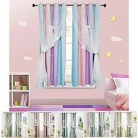 Pink Bedroom Blackout Curtains with Sheer Overlay, Room Darkening Thermal Curtains Double Layer Window Drapes for Living Room Decor, 1 Panel Lightinthebox - thumbnail