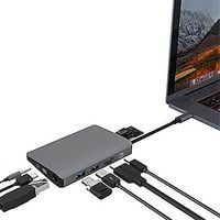 USB 3.0 USB C Hubs 9 Ports 9-in-1 High Speed USB Hub with HDMI 2.0 Displayport 3.5mm 12V / 5A DC Power Delivery For Laptop PC Smartphone miniinthebox - thumbnail