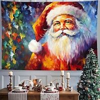 Christmas Santa Hanging Tapestry Wall Art Large Xmas Tapestry Mural Decor Photograph Backdrop Blanket Curtain Home Bedroom Living Room Decoration Lightinthebox - thumbnail