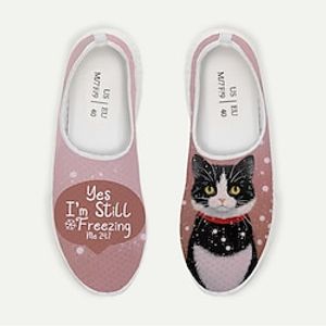 Women Sneakers Print Shoes Plus Size Flyknit Shoes Walking Sporty Casual Outdoor Daily Mesh Breathable Comfortable Pink Blue Green Slogan Summer Spring Fall Lightinthebox