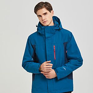 Men's Hiking 3-in-1 Jackets Ski Jacket Hiking Fleece Jacket Winter Outdoor Thermal Warm Waterproof Windproof Fleece Lining Outerwear Windbreaker Trench Coat Skiing Hunting Fishing Red Black Dark Blue Lightinthebox