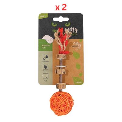 M-Pets Charmy Amulet Matatabi Orange Catnip Cat Toy Pack Of 2