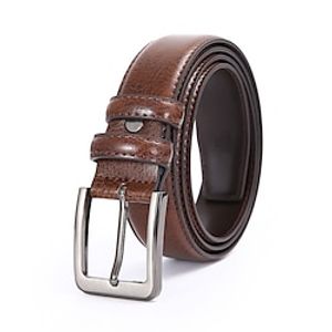 Men's Leather Belt Ratchet Belt Casual Belt Classic Jean Belt Black Coffee Cowhide Stylish Casual Gentleman Plain Daily Wear Going out Weekend miniinthebox
