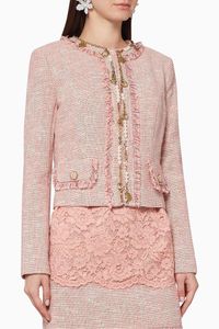 Chain Appliqué Tweed Jacket Chain Appliqué Tweed Jacket