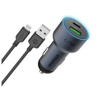 Momax MoVe 67W Dual Output Car Charger with Lightning Charging Cable - thumbnail