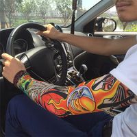 Men Cool Tattoo Sleeve Arm Sunscreen Leg Warmer Long Cuff Armguard Riding Tattoo Sticker