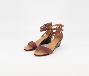 Womens Danissa Leather Wedge  Maroon