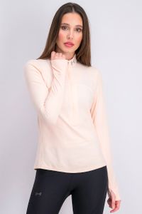 Womens Qualifier Half Zip Long-sleeve T-shirt  Peach