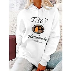 Women's Hoodie Sweatshirt Pullover Halloween Sweatshirt Basic Drawstring Front Pocket Black White Yellow Graphic Letter Street Hoodie Long Sleeve Top Micro-elastic Fall  Winter Lightinthebox
