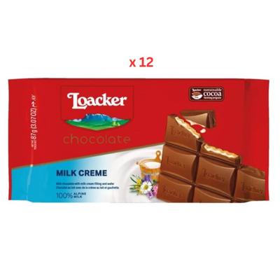 Loacker Chocolate Bar Milk 12 X 87Gm