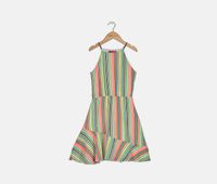 Girls Striped Halter Dress  Pink Combo - thumbnail