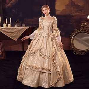 Cinderella Vintage Princess Colonial Period Dress All Costume Victorian Rococo Vintage Cosplay Performance Party Halloween 3/4-Length Sleeve Halloween miniinthebox