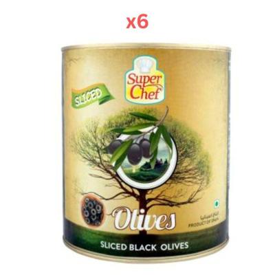Super Chef Black Sliced Olives 3Kg (Pack Of 6)