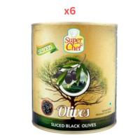 Super Chef Black Sliced Olives 3Kg (Pack Of 6)