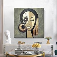 hand painted abstract ballerina painting beige and gold textured oil painting wall art hand painted Abstract Style Oil Painting on Canvas minimalist artwork for bedroom artwork Lightinthebox