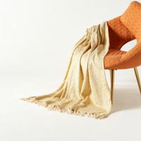 Solid Woven Throw with Tassels - 150x125 cms