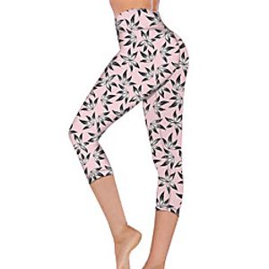 21Grams Women's High Waist Yoga Pants Capri Leggings Tummy Control Butt Lift Breathable Pink Fitness Gym Workout Running Summer Sports Activewear High Elasticity Lightinthebox