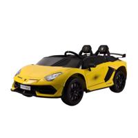 Megastar Ride On Licensed Lamborghini Aventador With RC 2 Seater SVJ Kids Car 12V Power Wheel - Yellow