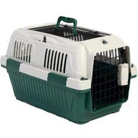 Nutrapet Dog And Cat Carrier Open Grill Top L 63Cm x W 41Cm x H 40Cm, Dark Green Box