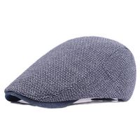 Mens Cotton Solid Sunshade Beret Caps Casual Travel Sunscreen Forward Hat Flat Caps