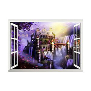 3D False Window Purple Castle Home Children's Room Background Decoration Can Be Removed Stickers miniinthebox