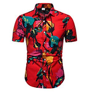 Men's Shirt Other Prints Graphic Short Sleeve Daily Tops Basic Beach Red Lightinthebox