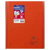 Clairefontaine Koverbook Wirebound Wraparound Opaque Polypro Notebook - 80 Lined Sheets (22.5 x 29.7 cm) - Red - thumbnail